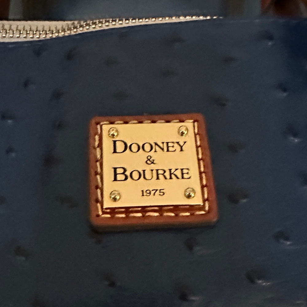 Dooney & Bourke Blue and Brown Satchel - Picture 2 of 6